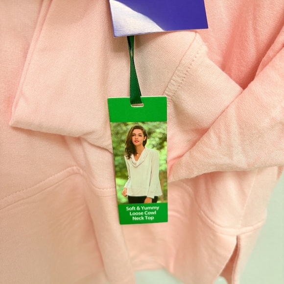 Green Tea Cowl Neck Top - Pink, XXL - NWT - Picture 3 of 6